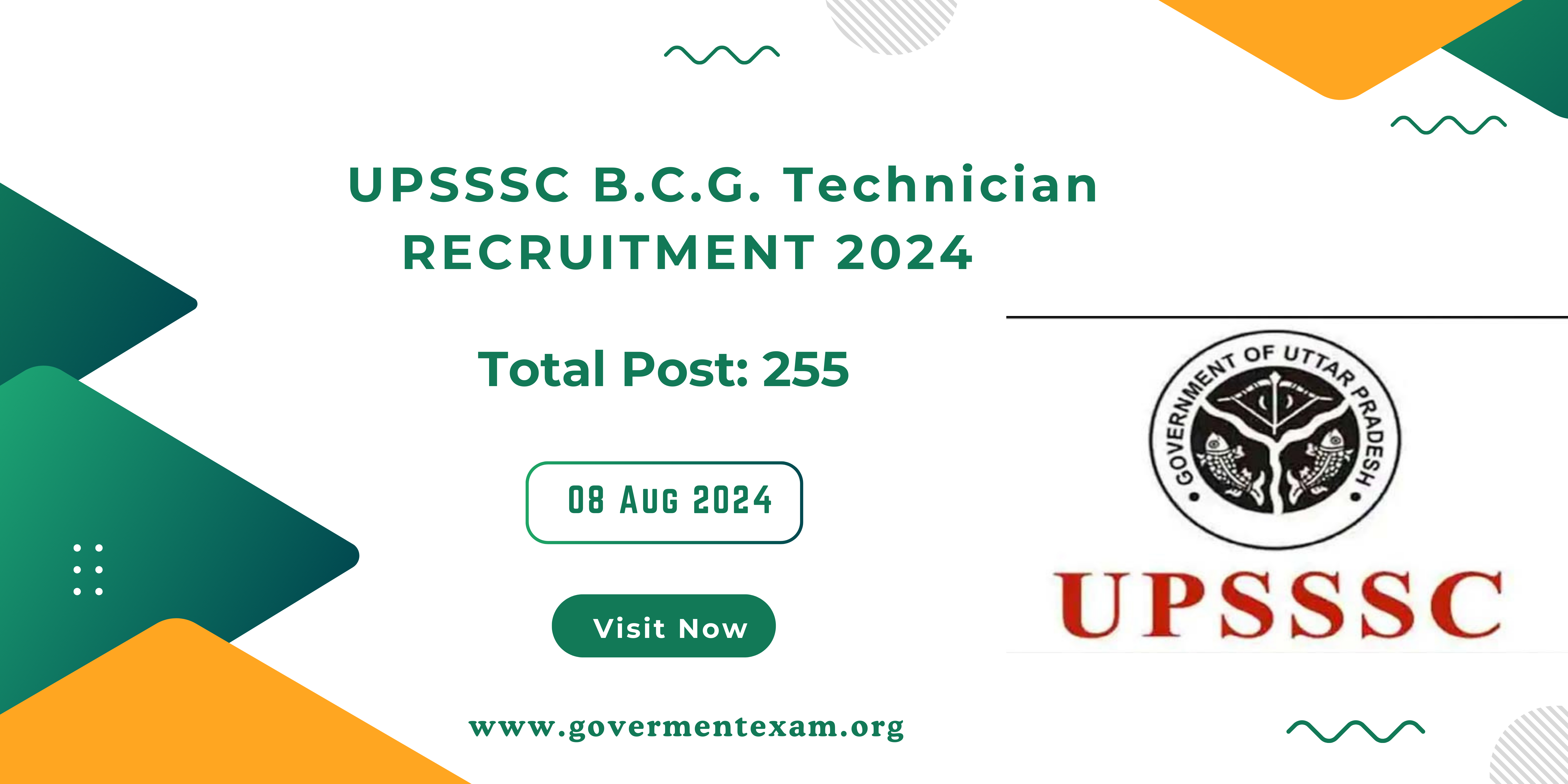 UPSSSC B.C.G. Technician Recruitment 2024: Apply Online for 255 Posts